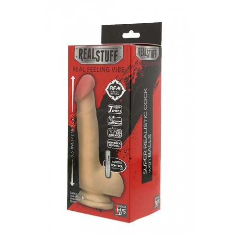 Реалистичный вибромассажёр на присоске REALSTUFF 6.5INCH VIBRATOR - 16,5 см.